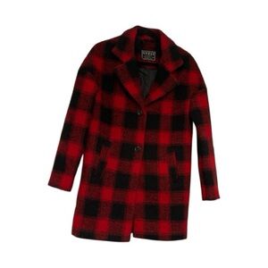 Guess Checkered Red and Black Women's Coat